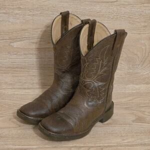 Smoky Mountain Kids Western Cowboy Boots Brown Leather Child Size 13 Style 3092C